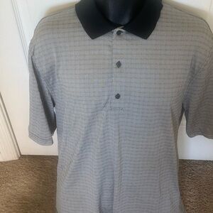 Men’s used Greg Norman black grey golf polo shirt size XL